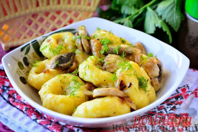 Рецепт: Ленивые вареники с картошкой и тыквой на RussianFood.com
