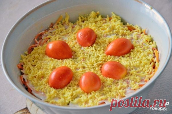 Cлоеный салат с корейской морковью - пошаговый рецепт с фото на Повар.ру