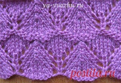 Ажурные узоры: волнистый узор спицами | Вязальное настроение...