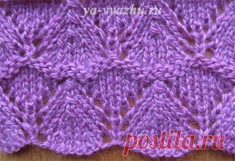 Ажурные узоры: волнистый узор спицами | Вязальное настроение...