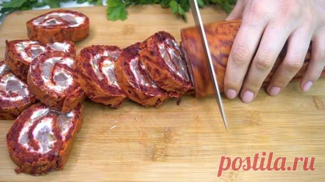 Изумительный закусочный рулет. Хоть 2 порции делай все равно не хватит ПРОВ