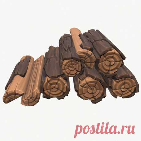 Рисунок CG. Поленница. Цвет. Текстура. Фактура.