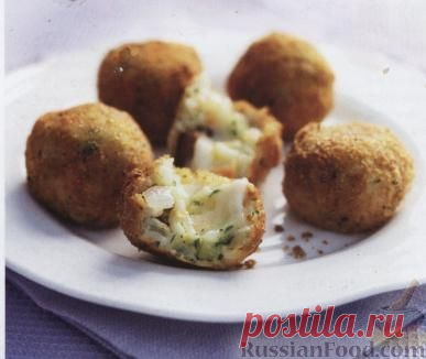 Рецепт: Аранчини (зразы из риса) с баклажанами и сыром на RussianFood.com