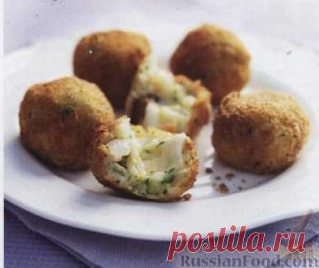 Рецепт: Аранчини (зразы из риса) с баклажанами и сыром на RussianFood.com