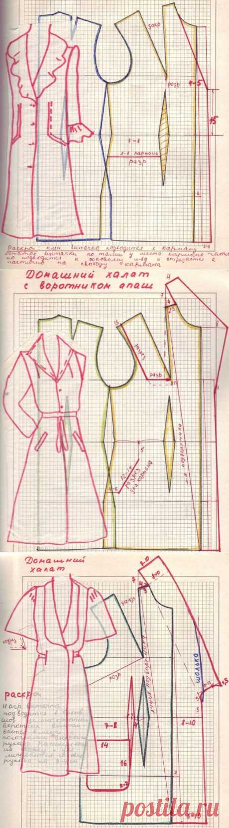 Халаты, фартуки- фасон,чертеж и крой