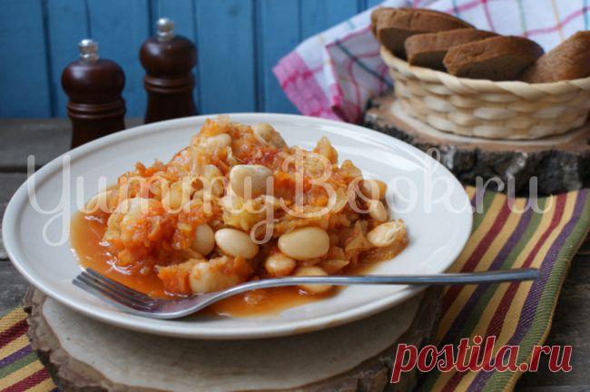 Тушеная капуста с фасолью в мультиварке - пошаговый рецепт с фото