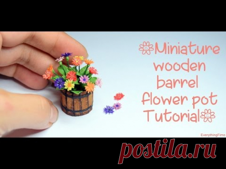 Miniature wooden barrel flower pot Tutorial