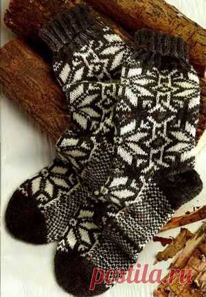 Носки с норвежским узором