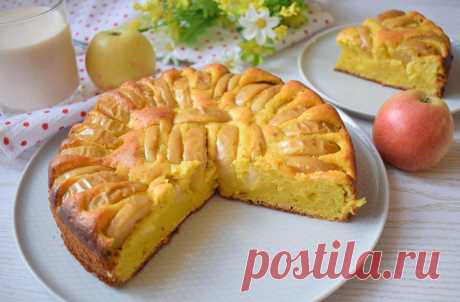 Шарлотка творожная с яблоками в духовке рецепт с фото пошагово - 1000.menu