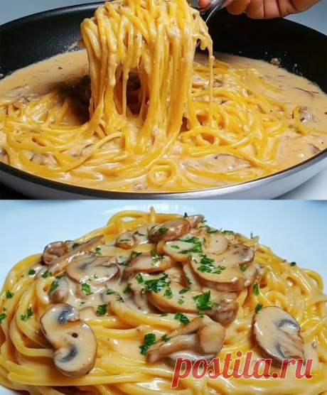 Spaghetti aus der Pfanne mit 250 g Champignons und Käse - Kochen Mit Uns Anleitung