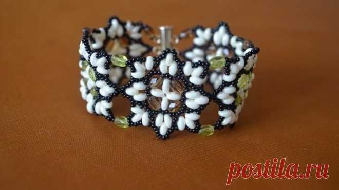 Браслет из бисера.  Бисероплетение.  Плетение из бисера Твин / Bracelet of beads. Beading.