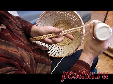Плетение ручки крупным планом