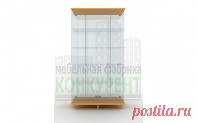 Купить Витрину на заказ стеклянную в Спб. Прямоугольная островная стеклянная Витрина на заказ с распашными дверцами.Недорого.Оперативное исполнение заказа.