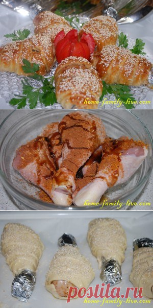 Куриные ножки в слоеном тесте/Сайт с пошаговыми рецептами с фото для тех кто любит готовить