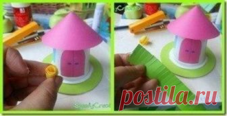 Сказочный домик из пластикового стаканчика — Поделки с детьми