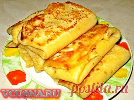 Блинчики с кальмарами и яйцами - пошаговый кулинарный рецепт VCUSNA.RU