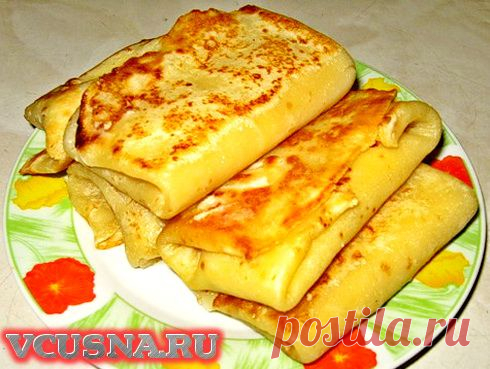 Блинчики с кальмарами и яйцами - пошаговый кулинарный рецепт VCUSNA.RU