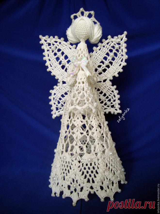 Ангелочек Елена – купить в интернет-магазине на Ярмарке Мастеров с доставкой Ангелочек Елена - купить или заказать в интернет-магазине на Ярмарке Мастеров | Очень нежный, ажурный ангел.Связан крючком из…