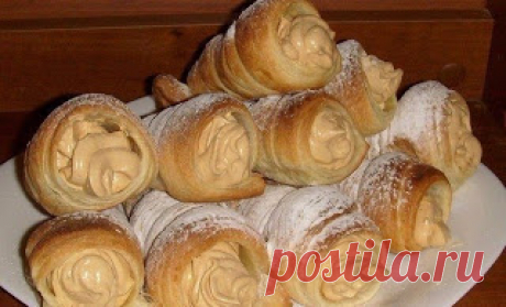 Самые вкусные рецепты: Слоёные трубочки с кремом