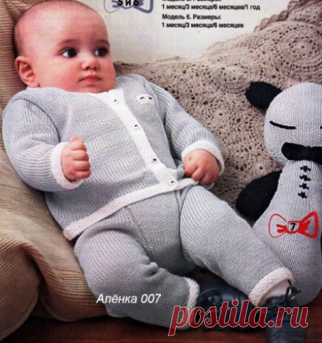 Вязание кофточки и штанишек для малыша