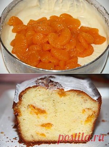 Кекс с мандаринами на лимонаде