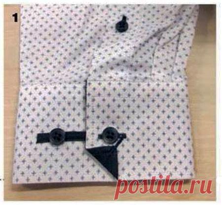 Декор манжеты мужской сорочки | WomaNew.ru - уроки кройки и шитья.