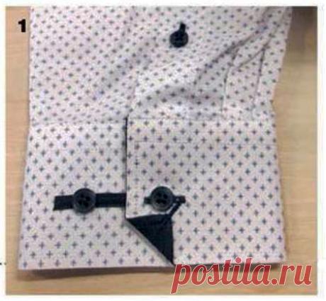 Декор манжеты мужской сорочки | WomaNew.ru - уроки кройки и шитья.