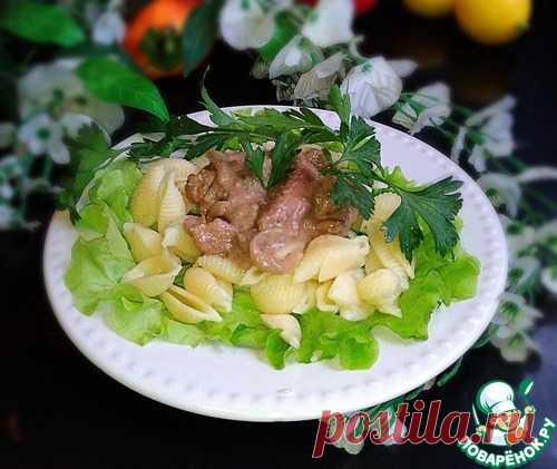 Куриная печень в бархатном соусе - кулинарный рецепт