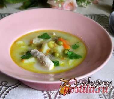 Суп с зеленым горошком, манкой и плавленным сыром фото рецепт приготовления