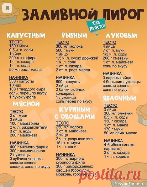 Шпаргалка кулинара