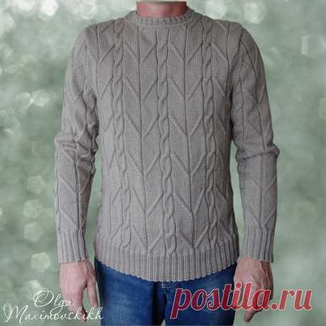 Мужской пуловер с красивым узором