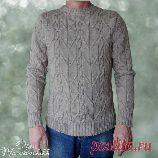 Мужской пуловер с красивым узором