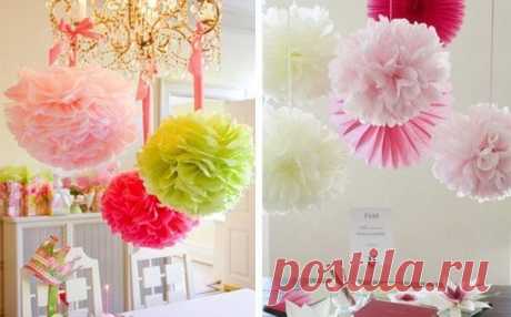 Бумажные помпоны