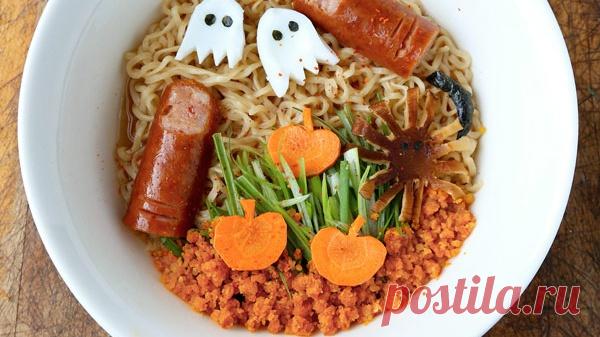 Лапша Рамэн к Хэллоуину - пошаговый рецепт