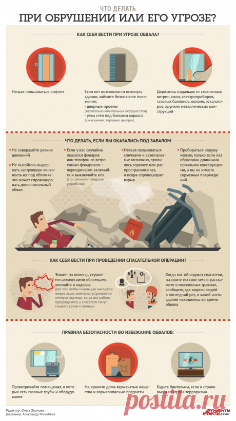 Что делать, если вы оказались под завалом? Инфографика | Инфографика | Аргументы и Факты