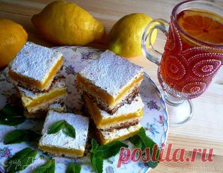 Лимонные квадратики (Lemon Bars). Ингредиенты: сливочное масло, сахар, мука | Официальный сайт кулинарных рецептов Юлии Высоцкой