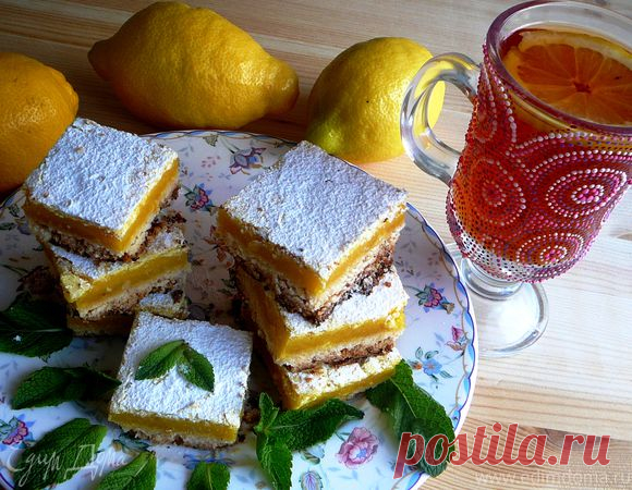 Лимонные квадратики (Lemon Bars). Ингредиенты: сливочное масло, сахар, мука | Официальный сайт кулинарных рецептов Юлии Высоцкой