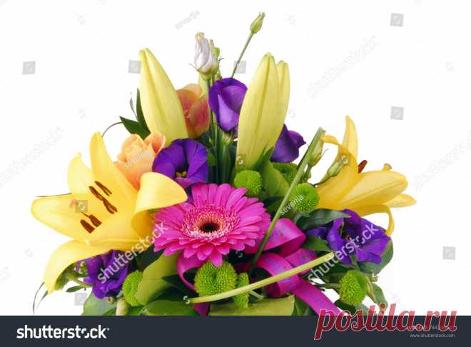 Bouquet Flowers Happy Birthday Imagen De Archivo (stock) 744240841 - Shutterstock