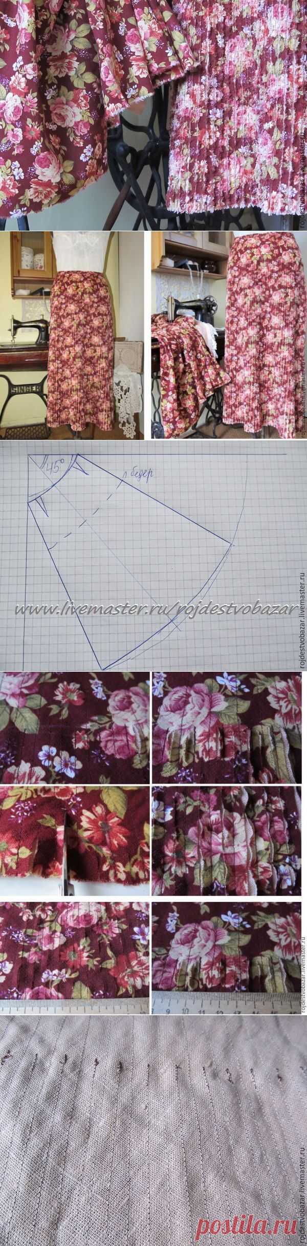 Шьем юбку по косой в технике синель