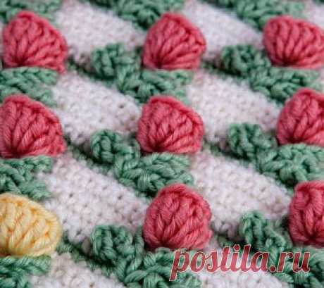 Супер-узор крючком "Розочки". Мастер-класс. - МирТесен
