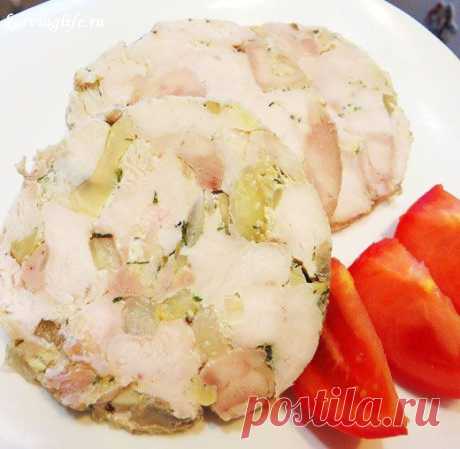 Домашняя куриная ветчина в ветчиннице.