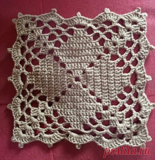 Квадратый узор вязания крючком