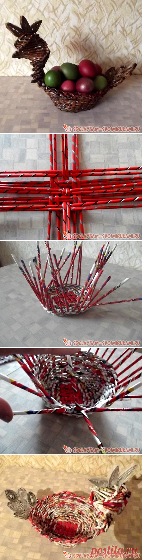 Пасхальная курочки из журнальных трубочек » Сделай сам своими руками