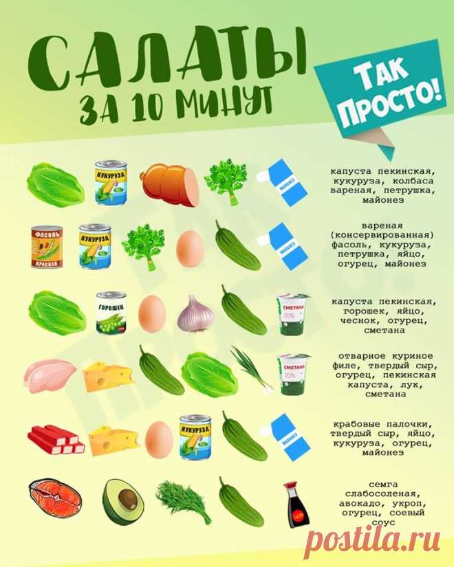 Девочки роднулечки  забираем себе рецепты быстрых салатиков