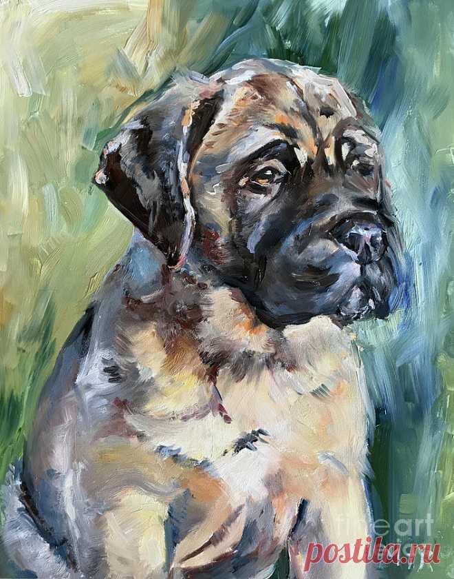 Bull Mastiff by Maria Reichert Bull Mastiff Painting by Maria Reichert
