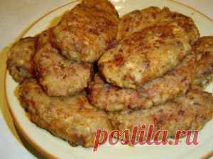 Котлеты из фарша с грибами