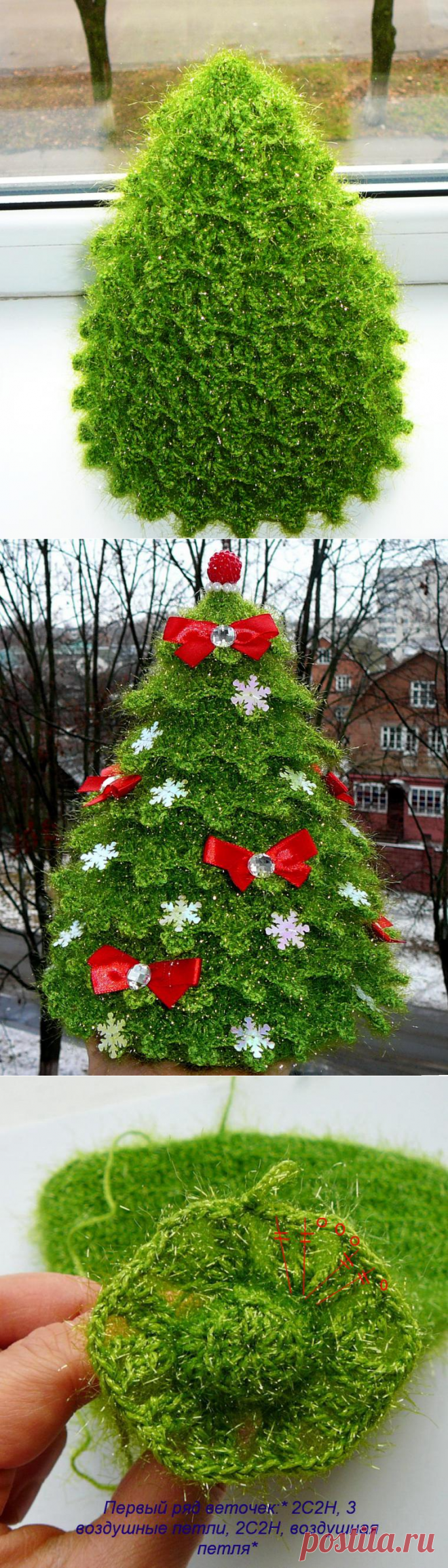 Вяжем искрящуюся новогоднюю ёлочку - Ярмарка Мастеров - ручная работа, handmade