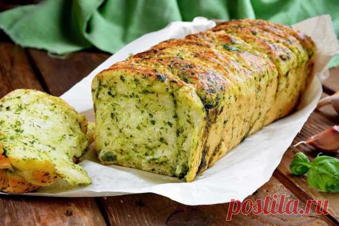 ОТРЫВНОЙ ХЛЕБ С ЗЕЛЕНЬЮ, ЧЕСНОКОМ И СЫРОМ