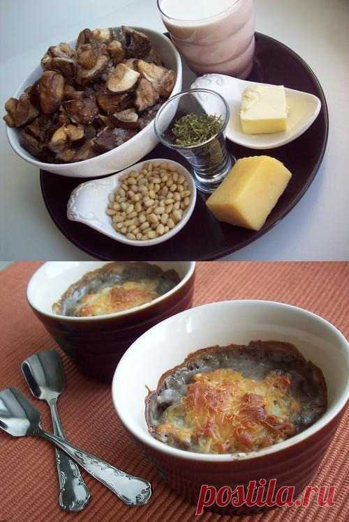 Жюльен из подберезовиков с кедровыми орешками. На вкус - беллисимо
