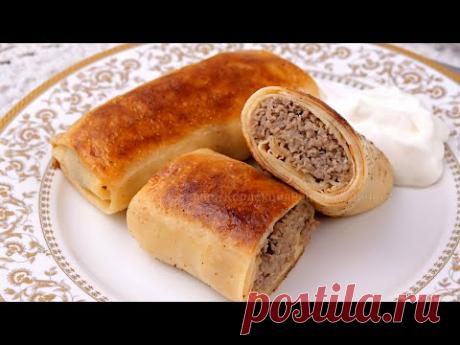 Идеальные блинчики с мясом! Тонкие блинчики с сочной мясной начинкой!